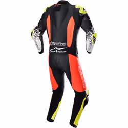 Alpinestars GP Tech 4 Combinaison en cuir de moto une pièce, noir-rouge-jaune, taille 54 pour Hommes
