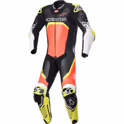 Alpinestars GP Tech 4 Combinaison en cuir de moto une pièce, noir-rouge-jaune, taille 56 pour Hommes