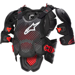 Alpinestars A-10 V2 Protecteur thoracique, noir-rouge, taille M L pour Hommes