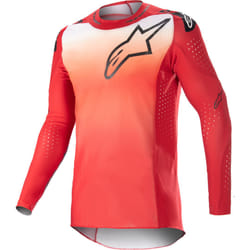 Alpinestars Supertech Risen Maillot de motocross, blanc-rouge, taille XL pour Hommes