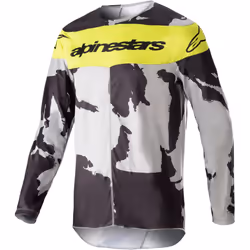 Alpinestars Racer Tactical 2023 Maillot de motocross, gris-jaune, taille XL pour Hommes