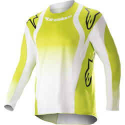 Alpinestars Racer Push Maillot de motocross pour les jeunes, blanc-jaune, taille M