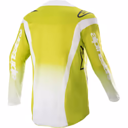 Alpinestars Racer Push Maillot de motocross pour les jeunes, blanc-jaune, taille M
