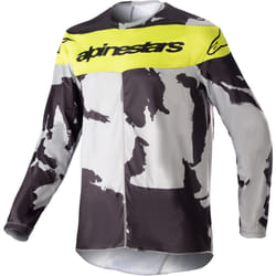Alpinestars Racer Tactical 2023 Maillot de motocross pour les jeunes, gris-jaune, taille M