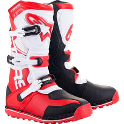 Alpinestars Tech-T Bottes de moto, blanc-rouge, taille 42 pour Hommes