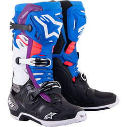 Alpinestars Tech 10 Supervented Bottes Motocross, noir-blanc-bleu, taille 48 pour Hommes