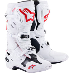 Alpinestars Tech 10 Supervented Bottes Motocross, blanc-rouge, taille 43 pour Hommes