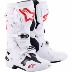 Alpinestars Tech 10 Supervented Bottes Motocross, blanc-rouge, taille 47 pour Hommes