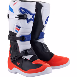 Alpinestars Tech 3 Bottes motocross, noir-blanc-rouge-bleu, taille 39 pour Hommes