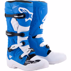 Alpinestars Tech 5 Bottes de motocross, blanc-bleu, taille 42 pour Hommes