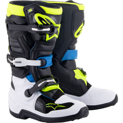 Alpinestars Tech 7S Bottes de motocross pour les jeunes, noir-bleu-jaune, taille 40 41