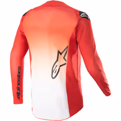 Alpinestars Supertech Risen Maillot de motocross, blanc-rouge, taille 2XL pour Hommes