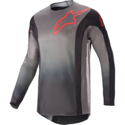 Alpinestars Techstar Sein Maillot de motocross, noir-gris-rouge, taille S pour Hommes