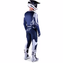 Alpinestars Racer Hoen Maillot de motocross, blanc-bleu, taille XL pour Hommes