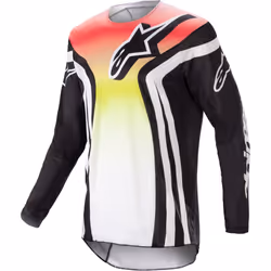 Alpinestars Racer Semi Maillot de motocross, noir-rouge-jaune, taille M pour Hommes