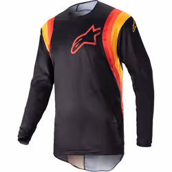 Alpinestars Fluid Corsa Maillot de motocross, noir-rouge-jaune, taille XL pour Hommes