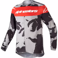Alpinestars Racer Tactical 2023 Maillot de motocross pour les jeunes, gris-rouge, taille S