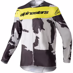 Alpinestars Racer Tactical 2023 Maillot de motocross pour les jeunes, gris-jaune, taille L