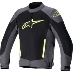 Alpinestars T-SP X Superair Veste textile de moto, noir-gris-jaune, taille M pour Hommes