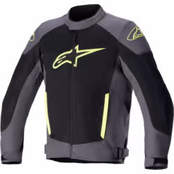 Alpinestars T-SP X Superair Veste textile de moto, noir-gris-jaune, taille 2XL pour Hommes