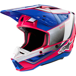 Alpinestars S-M5 Sail 2024 Casque de motocross, blanc-rose-bleu, taille M pour Hommes