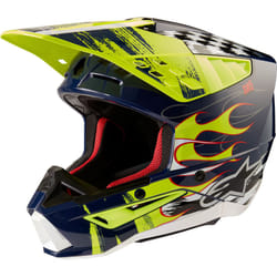 Alpinestars S-M5 Rash Casque de motocross, bleu-jaune, taille M pour Hommes