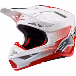 Alpinestars Supertech S-M10 Unite 2024 Casque de motocross, blanc-rouge, taille M pour Hommes