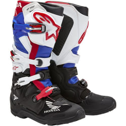 Alpinestars Honda Tech 7 Enduro Drystar Bottes de motocross imperméables, noir-blanc-rouge-bleu, taille 40 41 pour Hommes
