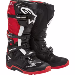 Alpinestars Honda Tech 7 Enduro Drystar Bottes de motocross imperméables, noir-rouge, taille 45 46 pour Hommes