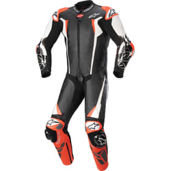 Alpinestars Absolute V2 Costume en cuir de moto une pièce, noir-blanc-rouge, taille 52 pour Hommes