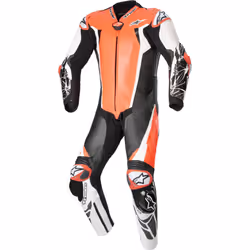 Alpinestars Absolute V2 Costume en cuir de moto une pièce, noir-blanc-rouge, taille 52 pour Hommes