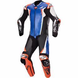 Alpinestars Absolute V2 Costume en cuir de moto une pièce, noir-blanc-bleu, taille 50 pour Hommes