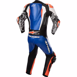 Alpinestars Absolute V2 Costume en cuir de moto une pièce, noir-blanc-bleu, taille 52 pour Hommes