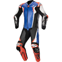 Alpinestars Absolute V2 Costume en cuir de moto une pièce, noir-blanc-bleu, taille 56 pour Hommes
