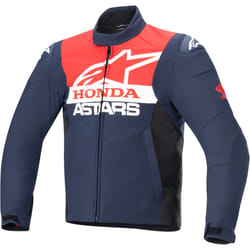 Alpinestars Honda SMX Softshell Veste textile de moto imperméable, noir-rouge-bleu, taille M pour Hommes