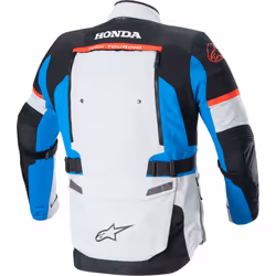 Alpinestars Honda Bogota Pro Drystar Veste textile de moto imperméable, gris-rouge-bleu, taille M pour Hommes