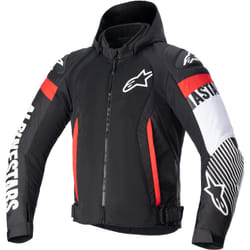 Alpinestars Zaca Air Veste textile de moto, noir-blanc-rouge, taille S pour Hommes