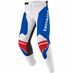 Alpinestars Honda Racer Iconic Pantalon de motocross, blanc-rouge-bleu, taille 28 pour Hommes