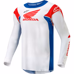 Alpinestars Honda Racer Iconic Maillot de motocross, blanc-rouge-bleu, taille S pour Hommes