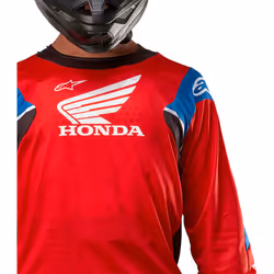 Alpinestars Honda Racer Iconic Maillot de motocross, noir-blanc-rouge, taille 2XL pour Hommes