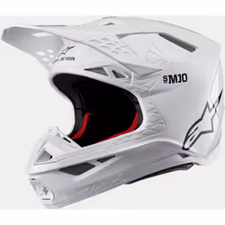 Alpinestars Supertech S-M10 Solid 2024 Casque de motocross, blanc, taille L pour Hommes