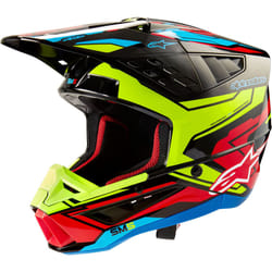 Alpinestars S-M5 Action 2 2024 Casque de motocross, noir-rouge-jaune, taille S pour Hommes