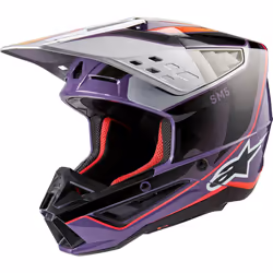 Alpinestars S-M5 Sail 2024 Casque de motocross, noir-pourpre-argent, taille XL pour Hommes