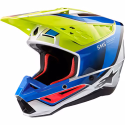 Alpinestars S-M5 Sail 2024 Casque de motocross, bleu-jaune, taille L pour Hommes