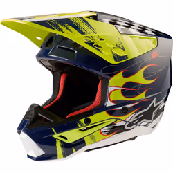 Alpinestars S-M5 Rash Casque de motocross, bleu-jaune, taille 2XL pour Hommes