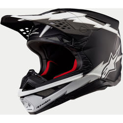 Alpinestars Supertech S-M10 Ampress 2024 Casque de motocross, noir-blanc, taille S pour Hommes