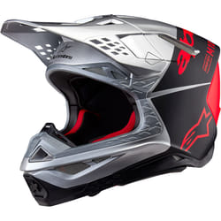 Alpinestars Supertech S-M10 Flood 2024 Casque de motocross, noir-rouge-argent, taille M pour Hommes