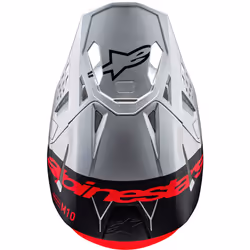 Alpinestars Supertech S-M10 Flood 2024 Casque de motocross, noir-rouge-argent, taille M pour Hommes