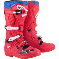 Alpinestars Tech 5 Bottes de motocross, blanc-rouge-bleu, taille 42 pour Hommes
