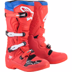 Alpinestars Tech 5 Bottes de motocross, blanc-rouge-bleu, taille 48 pour Hommes
